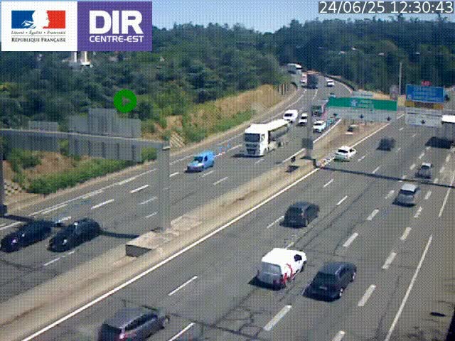 <h2>Caméra de circulation routière sur le boulevard périphérique Laurent Bonnevay de Lyon (D383) à hauteur de Bron, avant la jonction avec l'A43. Vue orientée vers l'échangeur</h2>