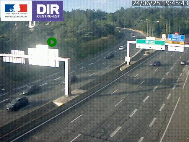 <h2>Caméra de circulation routière sur le boulevard périphérique Laurent Bonnevay de Lyon (D383) à hauteur de Bron, avant la jonction avec l'A43. Vue orientée vers l'échangeur</h2>