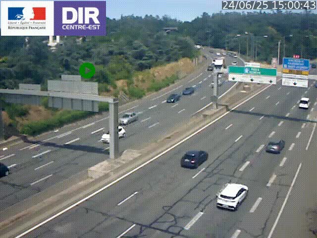 <h2>Caméra de circulation routière sur le boulevard périphérique Laurent Bonnevay de Lyon (D383) à hauteur de Bron, avant la jonction avec l'A43. Vue orientée vers l'échangeur</h2>
