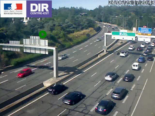 <h2>Caméra de circulation routière sur le boulevard périphérique Laurent Bonnevay de Lyon (D383) à hauteur de Bron, avant la jonction avec l'A43. Vue orientée vers l'échangeur</h2>