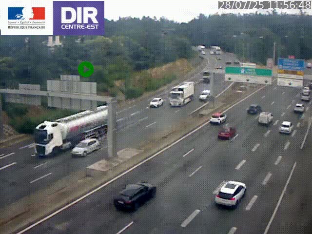 <h2>Caméra de circulation routière sur le boulevard périphérique Laurent Bonnevay de Lyon (D383) à hauteur de Bron, avant la jonction avec l'A43. Vue orientée vers l'échangeur</h2>