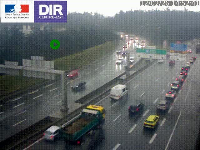 <h2>Caméra de circulation routière sur le boulevard périphérique Laurent Bonnevay de Lyon (D383) à hauteur de Bron, avant la jonction avec l'A43. Vue orientée vers l'échangeur</h2>
