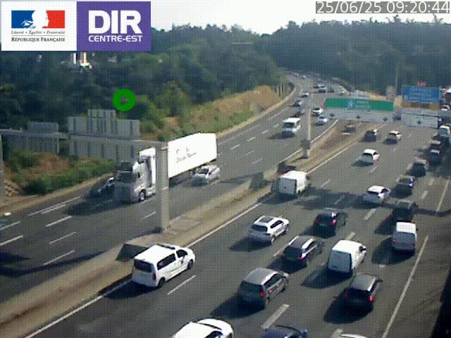 <h2>Caméra de circulation routière sur le boulevard périphérique Laurent Bonnevay de Lyon (D383) à hauteur de Bron, avant la jonction avec l'A43. Vue orientée vers l'échangeur</h2>