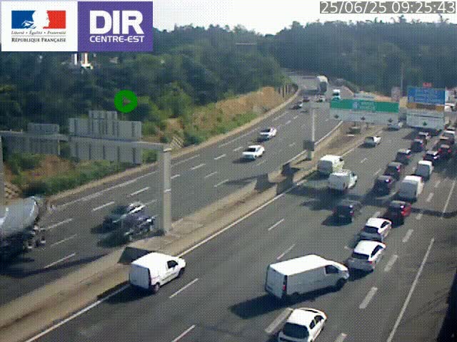 <h2>Caméra de circulation routière sur le boulevard périphérique Laurent Bonnevay de Lyon (D383) à hauteur de Bron, avant la jonction avec l'A43. Vue orientée vers l'échangeur</h2>