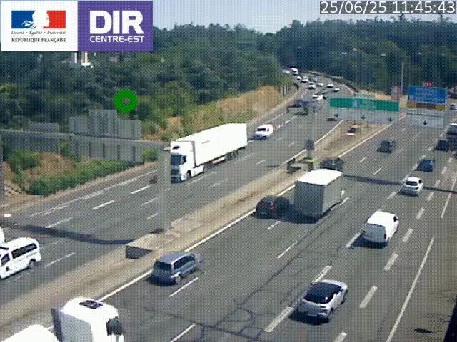 <h2>Caméra de circulation routière sur le boulevard périphérique Laurent Bonnevay de Lyon (D383) à hauteur de Bron, avant la jonction avec l'A43. Vue orientée vers l'échangeur</h2>