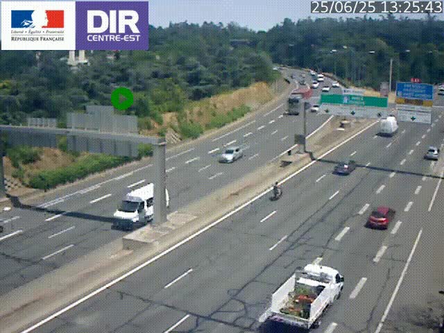 <h2>Caméra de circulation routière sur le boulevard périphérique Laurent Bonnevay de Lyon (D383) à hauteur de Bron, avant la jonction avec l'A43. Vue orientée vers l'échangeur</h2>