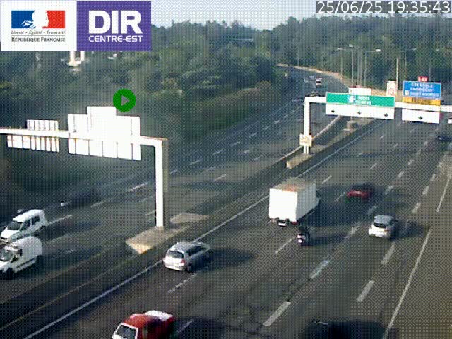 <h2>Caméra de circulation routière sur le boulevard périphérique Laurent Bonnevay de Lyon (D383) à hauteur de Bron, avant la jonction avec l'A43. Vue orientée vers l'échangeur</h2>