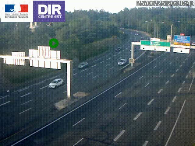 <h2>Caméra de circulation routière sur le boulevard périphérique Laurent Bonnevay de Lyon (D383) à hauteur de Bron, avant la jonction avec l'A43. Vue orientée vers l'échangeur</h2>