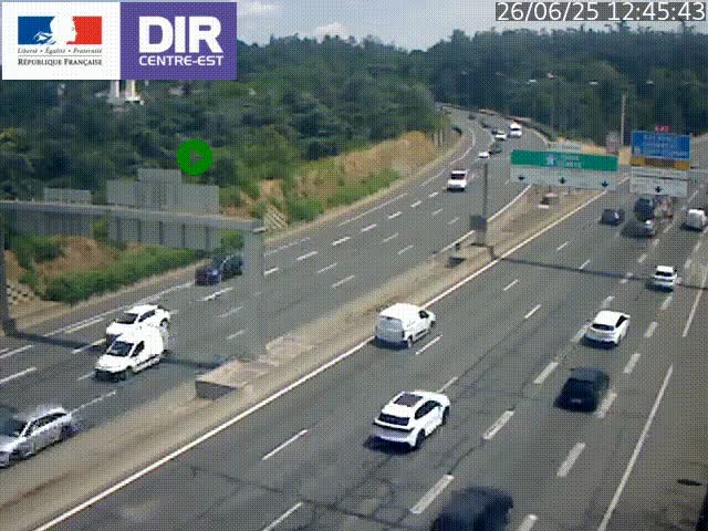<h2>Caméra de circulation routière sur le boulevard périphérique Laurent Bonnevay de Lyon (D383) à hauteur de Bron, avant la jonction avec l'A43. Vue orientée vers l'échangeur</h2>