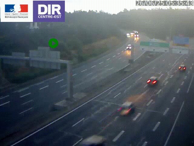 <h2>Caméra de circulation routière sur le boulevard périphérique Laurent Bonnevay de Lyon (D383) à hauteur de Bron, avant la jonction avec l'A43. Vue orientée vers l'échangeur</h2>