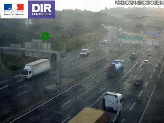 <h2>Caméra de circulation routière sur le boulevard périphérique Laurent Bonnevay de Lyon (D383) à hauteur de Bron, avant la jonction avec l'A43. Vue orientée vers l'échangeur</h2>