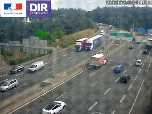 <h2>Caméra de circulation routière sur le boulevard périphérique Laurent Bonnevay de Lyon (D383) à hauteur de Bron, avant la jonction avec l'A43. Vue orientée vers l'échangeur</h2>