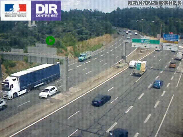 <h2>Caméra de circulation routière sur le boulevard périphérique Laurent Bonnevay de Lyon (D383) à hauteur de Bron, avant la jonction avec l'A43. Vue orientée vers l'échangeur</h2>