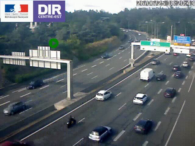 <h2>Caméra de circulation routière sur le boulevard périphérique Laurent Bonnevay de Lyon (D383) à hauteur de Bron, avant la jonction avec l'A43. Vue orientée vers l'échangeur</h2>