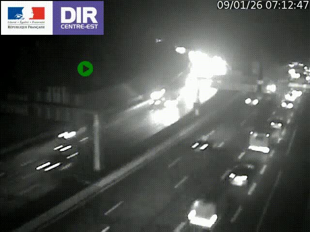 <h2>Caméra de circulation routière sur le boulevard périphérique Laurent Bonnevay de Lyon (D383) à hauteur de Bron, avant la jonction avec l'A43. Vue orientée vers l'échangeur</h2>