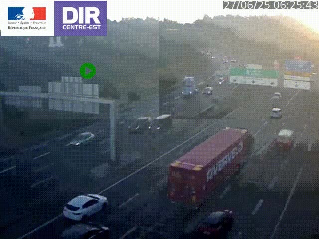 <h2>Caméra de circulation routière sur le boulevard périphérique Laurent Bonnevay de Lyon (D383) à hauteur de Bron, avant la jonction avec l'A43. Vue orientée vers l'échangeur</h2>