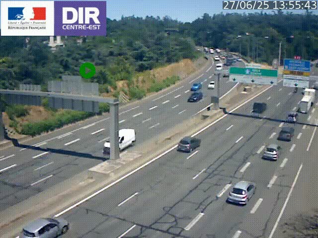 <h2>Caméra de circulation routière sur le boulevard périphérique Laurent Bonnevay de Lyon (D383) à hauteur de Bron, avant la jonction avec l'A43. Vue orientée vers l'échangeur</h2>