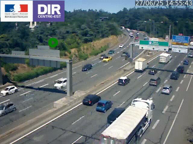<h2>Caméra de circulation routière sur le boulevard périphérique Laurent Bonnevay de Lyon (D383) à hauteur de Bron, avant la jonction avec l'A43. Vue orientée vers l'échangeur</h2>