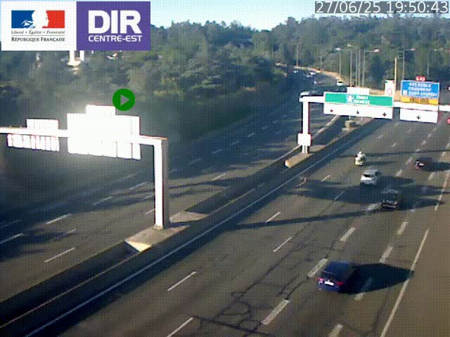 <h2>Caméra de circulation routière sur le boulevard périphérique Laurent Bonnevay de Lyon (D383) à hauteur de Bron, avant la jonction avec l'A43. Vue orientée vers l'échangeur</h2>
