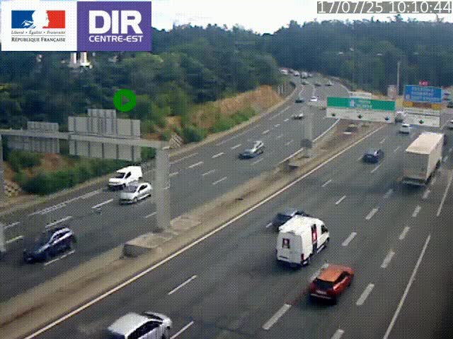 <h2>Caméra de circulation routière sur le boulevard périphérique Laurent Bonnevay de Lyon (D383) à hauteur de Bron, avant la jonction avec l'A43. Vue orientée vers l'échangeur</h2>