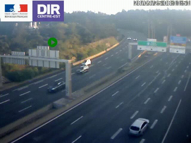 <h2>Caméra de circulation routière sur le boulevard périphérique Laurent Bonnevay de Lyon (D383) à hauteur de Bron, avant la jonction avec l'A43. Vue orientée vers l'échangeur</h2>