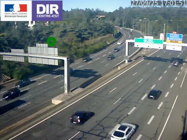 <h2>Caméra de circulation routière sur le boulevard périphérique Laurent Bonnevay de Lyon (D383) à hauteur de Bron, avant la jonction avec l'A43. Vue orientée vers l'échangeur</h2>