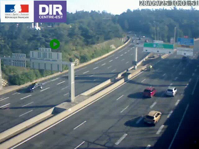 <h2>Caméra de circulation routière sur le boulevard périphérique Laurent Bonnevay de Lyon (D383) à hauteur de Bron, avant la jonction avec l'A43. Vue orientée vers l'échangeur</h2>