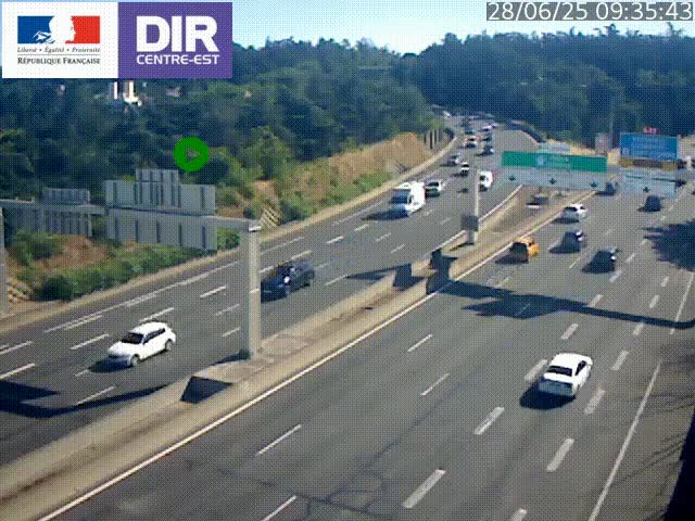 <h2>Caméra de circulation routière sur le boulevard périphérique Laurent Bonnevay de Lyon (D383) à hauteur de Bron, avant la jonction avec l'A43. Vue orientée vers l'échangeur</h2>