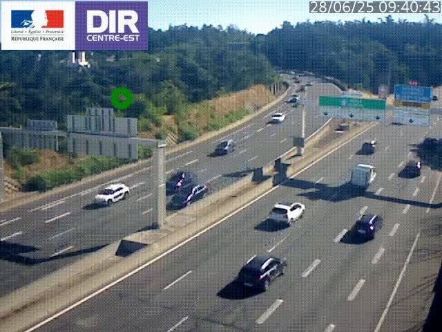 <h2>Caméra de circulation routière sur le boulevard périphérique Laurent Bonnevay de Lyon (D383) à hauteur de Bron, avant la jonction avec l'A43. Vue orientée vers l'échangeur</h2>