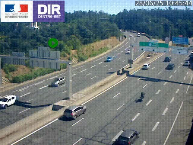 <h2>Caméra de circulation routière sur le boulevard périphérique Laurent Bonnevay de Lyon (D383) à hauteur de Bron, avant la jonction avec l'A43. Vue orientée vers l'échangeur</h2>
