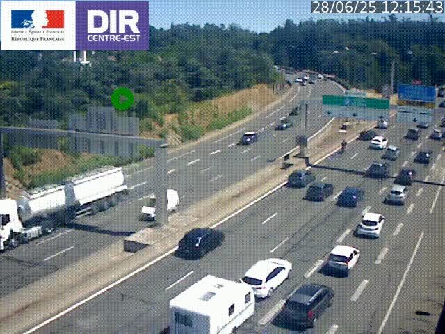 <h2>Caméra de circulation routière sur le boulevard périphérique Laurent Bonnevay de Lyon (D383) à hauteur de Bron, avant la jonction avec l'A43. Vue orientée vers l'échangeur</h2>
