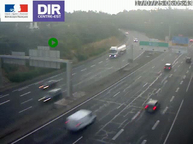 <h2>Caméra de circulation routière sur le boulevard périphérique Laurent Bonnevay de Lyon (D383) à hauteur de Bron, avant la jonction avec l'A43. Vue orientée vers l'échangeur</h2>