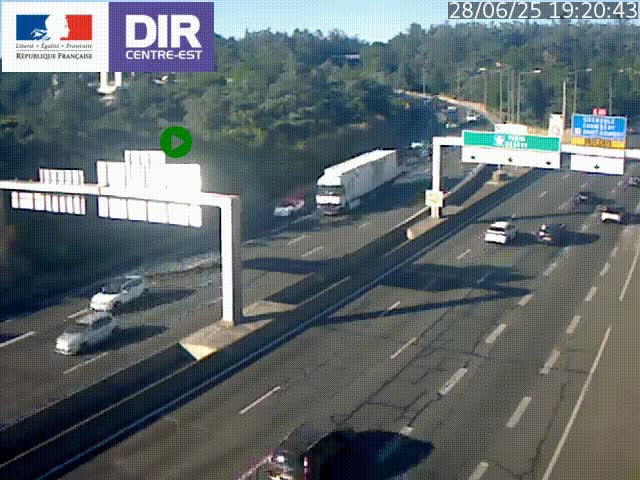 <h2>Caméra de circulation routière sur le boulevard périphérique Laurent Bonnevay de Lyon (D383) à hauteur de Bron, avant la jonction avec l'A43. Vue orientée vers l'échangeur</h2>