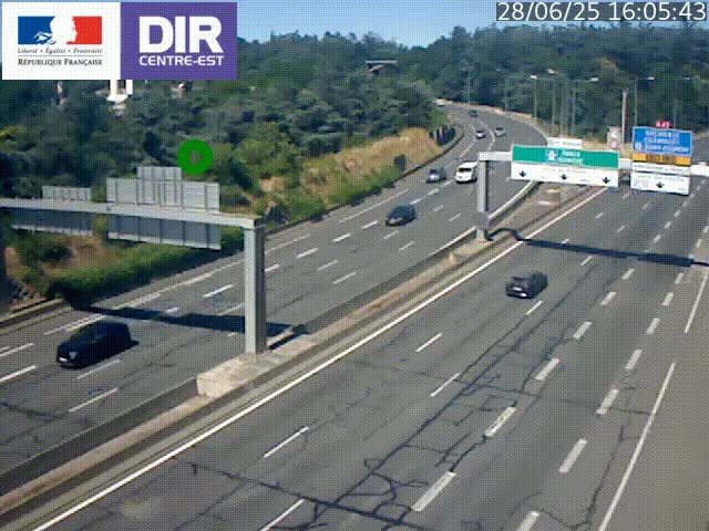 <h2>Caméra de circulation routière sur le boulevard périphérique Laurent Bonnevay de Lyon (D383) à hauteur de Bron, avant la jonction avec l'A43. Vue orientée vers l'échangeur</h2>