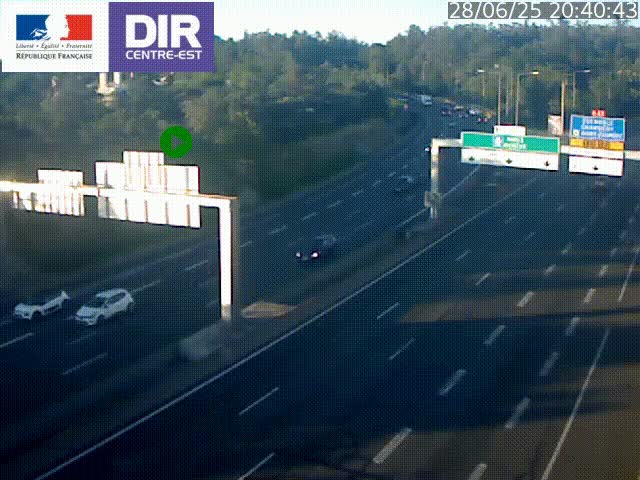 <h2>Caméra de circulation routière sur le boulevard périphérique Laurent Bonnevay de Lyon (D383) à hauteur de Bron, avant la jonction avec l'A43. Vue orientée vers l'échangeur</h2>