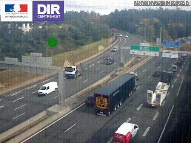 <h2>Caméra de circulation routière sur le boulevard périphérique Laurent Bonnevay de Lyon (D383) à hauteur de Bron, avant la jonction avec l'A43. Vue orientée vers l'échangeur</h2>