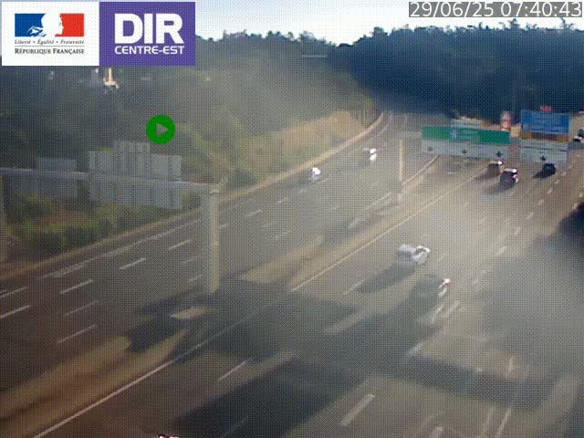 <h2>Caméra de circulation routière sur le boulevard périphérique Laurent Bonnevay de Lyon (D383) à hauteur de Bron, avant la jonction avec l'A43. Vue orientée vers l'échangeur</h2>