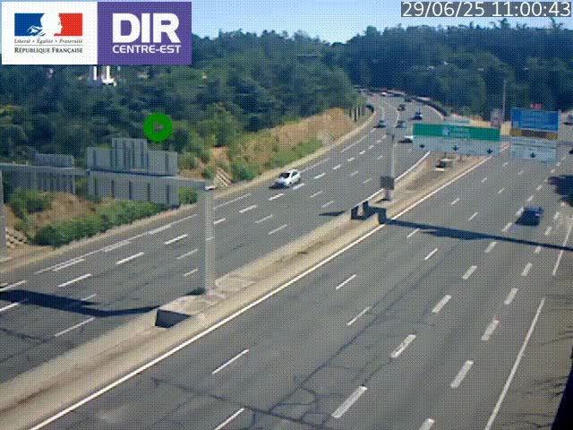 <h2>Caméra de circulation routière sur le boulevard périphérique Laurent Bonnevay de Lyon (D383) à hauteur de Bron, avant la jonction avec l'A43. Vue orientée vers l'échangeur</h2>
