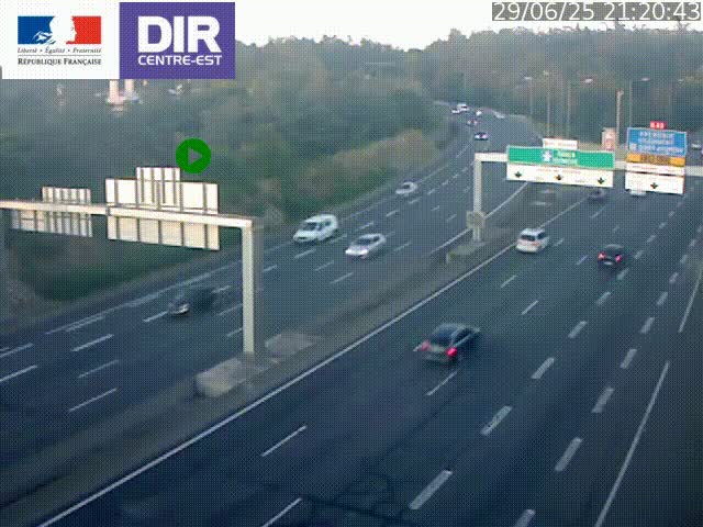 <h2>Caméra de circulation routière sur le boulevard périphérique Laurent Bonnevay de Lyon (D383) à hauteur de Bron, avant la jonction avec l'A43. Vue orientée vers l'échangeur</h2>
