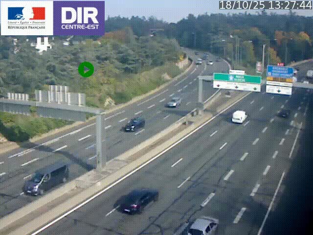 <h2>Caméra de circulation routière sur le boulevard périphérique Laurent Bonnevay de Lyon (D383) à hauteur de Bron, avant la jonction avec l'A43. Vue orientée vers l'échangeur</h2>