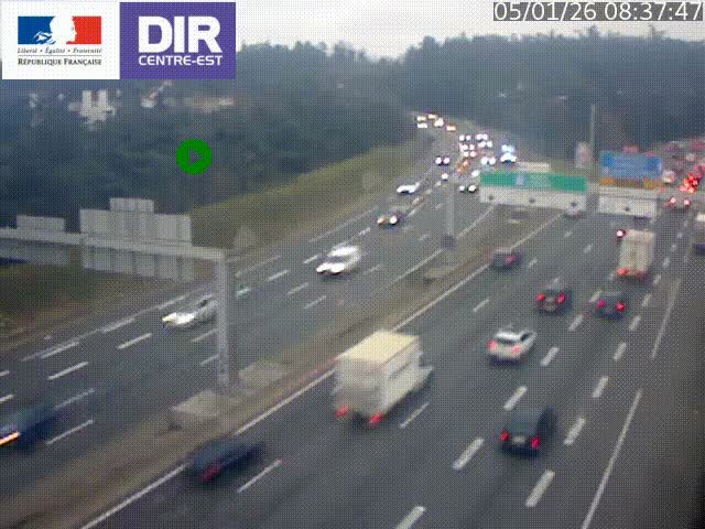 <h2>Caméra de circulation routière sur le boulevard périphérique Laurent Bonnevay de Lyon (D383) à hauteur de Bron, avant la jonction avec l'A43. Vue orientée vers l'échangeur</h2>