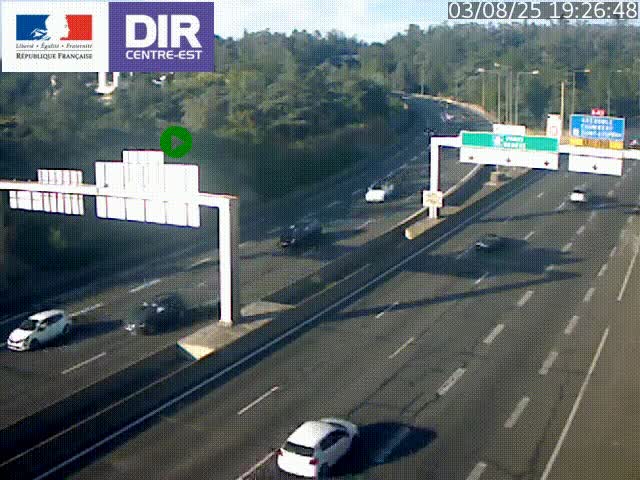 <h2>Caméra de circulation routière sur le boulevard périphérique Laurent Bonnevay de Lyon (D383) à hauteur de Bron, avant la jonction avec l'A43. Vue orientée vers l'échangeur</h2>