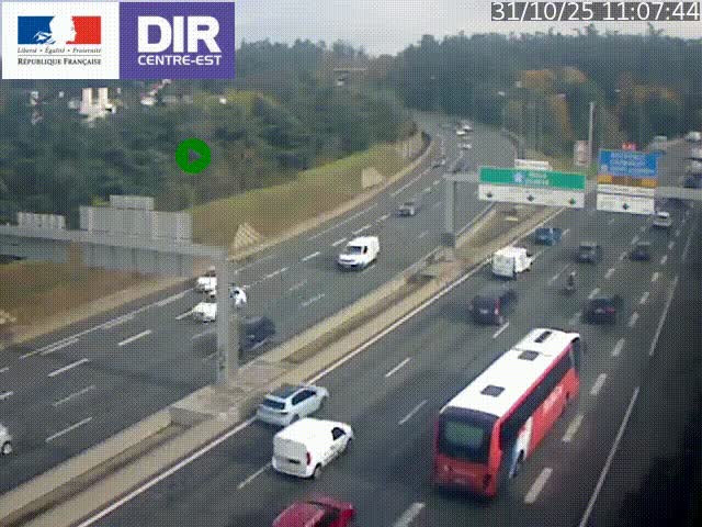 <h2>Caméra de circulation routière sur le boulevard périphérique Laurent Bonnevay de Lyon (D383) à hauteur de Bron, avant la jonction avec l'A43. Vue orientée vers l'échangeur</h2>