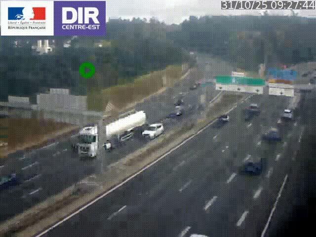 <h2>Caméra de circulation routière sur le boulevard périphérique Laurent Bonnevay de Lyon (D383) à hauteur de Bron, avant la jonction avec l'A43. Vue orientée vers l'échangeur</h2>