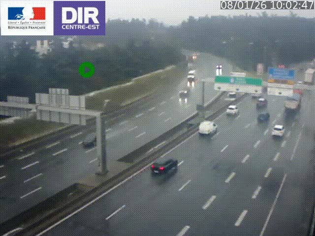 <h2>Caméra de circulation routière sur le boulevard périphérique Laurent Bonnevay de Lyon (D383) à hauteur de Bron, avant la jonction avec l'A43. Vue orientée vers l'échangeur</h2>