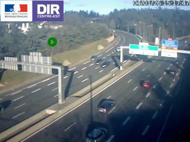 <h2>Caméra de circulation routière sur le boulevard périphérique Laurent Bonnevay de Lyon (D383) à hauteur de Bron, avant la jonction avec l'A43. Vue orientée vers l'échangeur</h2>