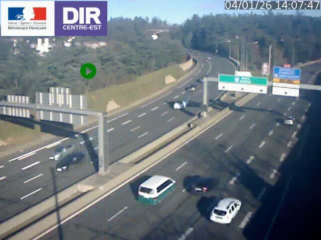 <h2>Caméra de circulation routière sur le boulevard périphérique Laurent Bonnevay de Lyon (D383) à hauteur de Bron, avant la jonction avec l'A43. Vue orientée vers l'échangeur</h2>