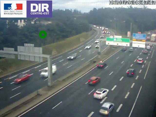 <h2>Caméra de circulation routière sur le boulevard périphérique Laurent Bonnevay de Lyon (D383) à hauteur de Bron, avant la jonction avec l'A43. Vue orientée vers l'échangeur</h2>