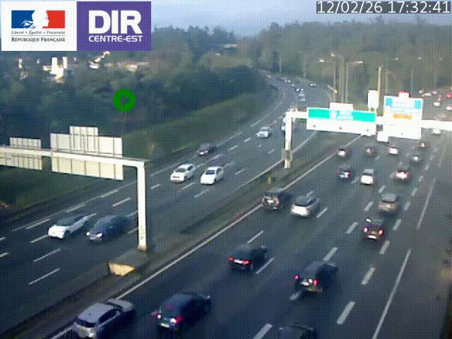 <h2>Caméra de circulation routière sur le boulevard périphérique Laurent Bonnevay de Lyon (D383) à hauteur de Bron, avant la jonction avec l'A43. Vue orientée vers l'échangeur</h2>