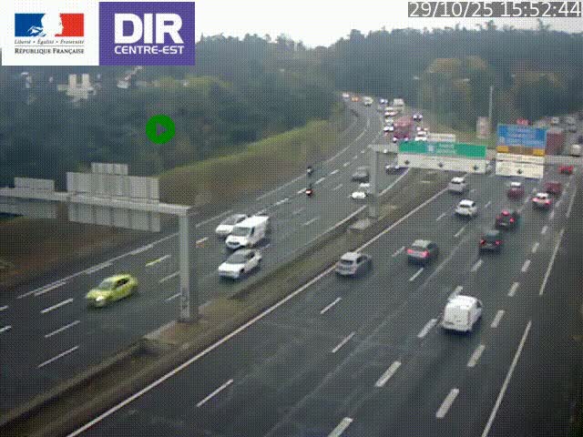 <h2>Caméra de circulation routière sur le boulevard périphérique Laurent Bonnevay de Lyon (D383) à hauteur de Bron, avant la jonction avec l'A43. Vue orientée vers l'échangeur</h2>